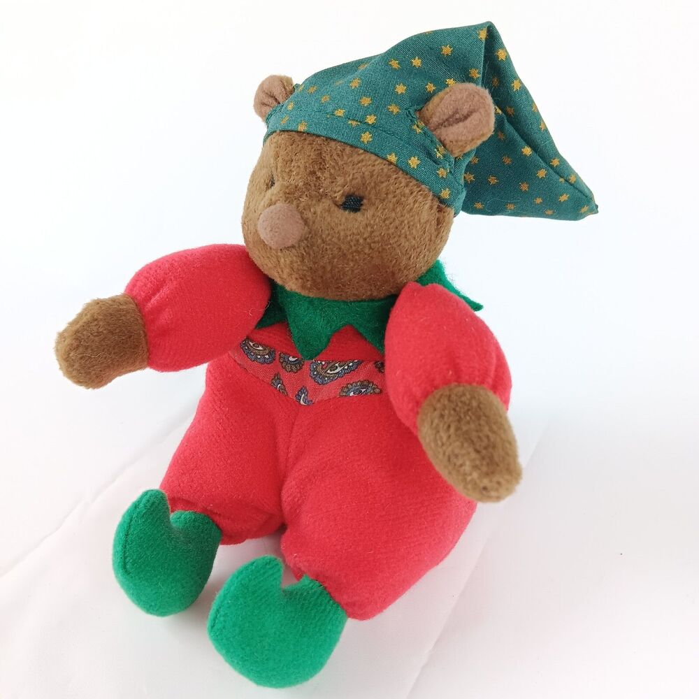 Hallmark Santas Little Friends Frazier Stuffed Mini Plush Elf Bear Jingle Bell